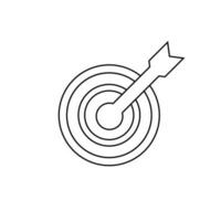 Ziel mit Pfeil Vektor Symbol. bullseye Illustration unterzeichnen. Bogenschießen Symbol.