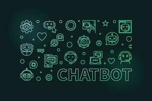 Chatbot Konzept Linie bunt Banner - - Chatbot Technologie Vektor horizontal Illustration