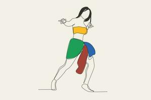 Färg illustration av en kvinna dans afrikansk stam- dansa vektor