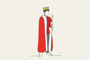 Farbe Illustration von ein König halten ein Zepter vektor