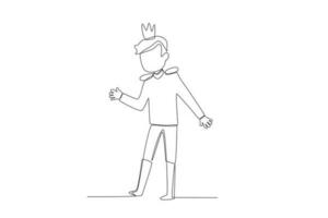 en pojke bär kunglig kläder vektor