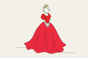 Färg illustration av en drottning bär en kunglig klänning vektor