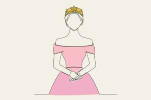 Farbe Illustration von ein Königin tragen ein Krone vektor