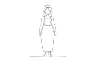 ein Königin tragen ein kurz Ärmel Kleid vektor