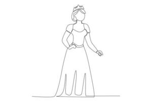 en drottning stående med ett hand på henne midja vektor