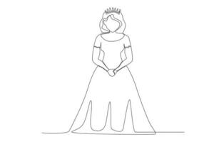 en drottning bär en kunglig klänning vektor