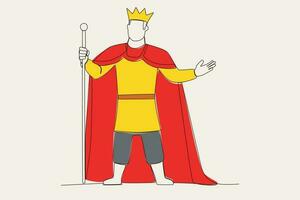 Farbe Illustration von ein König geben ein Rede zu das Menschen vektor