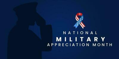 Vektor Illustration von National Militär- Anerkennung Monat ist gefeiert jeder Jahr im dürfen, Poster, Karte, Banner und Hintergrund.