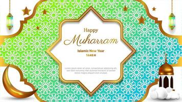 glücklich islamisch Neu Jahr Hintergrund. Muharram Karte Vektor Design
