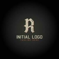 Logo von r Alphabet Initiale gotisch Stil Symbol Design vektor