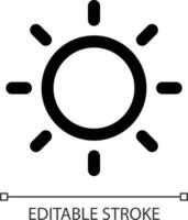 sonnig Wetter Weiß linear ui Symbol. klar Himmel. Sommer. Wetter Vorhersage. gui, ux Design. Gliederung isoliert Benutzer Schnittstelle Element zum App und Netz. editierbar Schlaganfall vektor