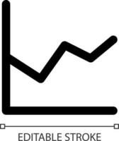 diagram vit linjär ui ikon. visuell presentation av data analys. ekonomisk prognos. gui, ux design. översikt isolerat användare gränssnitt element för app och webb. redigerbar stroke vektor