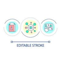 data organisation systemet slinga begrepp ikon. bearbetning information metod. arkiv strukturera abstrakt aning tunn linje illustration. isolerat översikt teckning. redigerbar stroke vektor