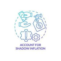 Konto zum Schatten Inflation Blau Gradient Konzept Symbol. Wie können Verbraucher Deal mit Inflation abstrakt Idee dünn Linie Illustration. isoliert Gliederung Zeichnung vektor