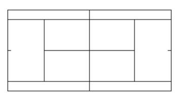 tennis domstol markeringar. gräs och jord beläggning. utomhus- tennis domstol. sporter jord för aktiva rekreation. vektor