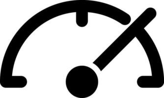 Tachometer schwarz Glyphe ui Symbol. Filme Bearbeitung Werkzeug. einfach gefüllt Linie Element. Benutzer Schnittstelle Design. Silhouette Symbol auf Weiß Raum. solide Piktogramm zum Netz, Handy, Mobiltelefon. isoliert Vektor Illustration