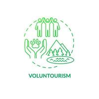 Voluntourismus-Konzeptikone vektor