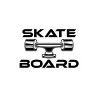 Skateboarding Logo Design. Jahrgang Vektor Illustration.