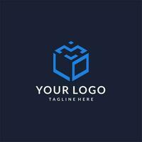 lo logotyp sexhörning mönster, bäst monogram första logotyp med hexagonal form design idéer vektor