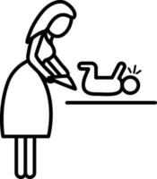 mor ändringar bebis blöjor ikon vektor illustration