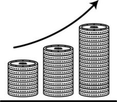 erhöhen, ansteigen im Geld Symbol Vektor Illustration