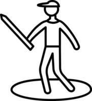 Junge mit ein Stock Symbol Vektor Illustration