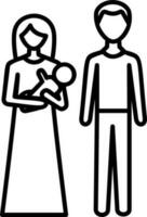 ung familj med spädbarn ikon vektor illustration