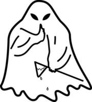 spöke tystnad ikon vektor illustration