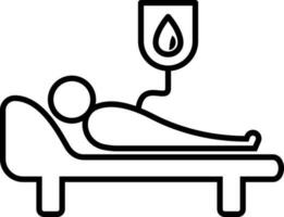 Blut Transfusion zu das geduldig Symbol Vektor Illustration