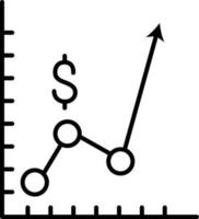 dollar Diagram ikon vektor illustration