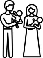 föräldrar och spädbarn ikon vektor illustration