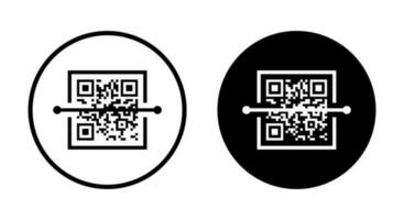 Scan qr Code Symbol Vektor isoliert auf Kreis Hintergrund