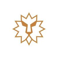 Löwe Kopf Tier Star Linie modern Logo Design vektor
