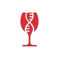 Glas Wein DNA kreativ Logo vektor