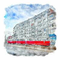 wien österreich aquarell skizze handgezeichnete illustration vektor