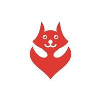 süß Katze Tier Liebe modern Logo Design vektor