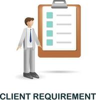 Klient Anforderung Symbol. 3d Illustration von Netz Entwicklung Sammlung. kreativ Klient Anforderung 3d Symbol zum Netz Design, Vorlagen, Infografiken und Mehr vektor
