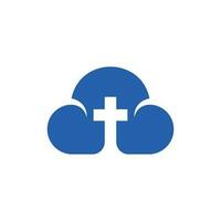 Kreuz Kirche Wolke modern einfach Logo vektor