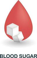 Blut Zucker Symbol. 3d Illustration von Gesundheit prüfen Sammlung. kreativ Blut Zucker 3d Symbol zum Netz Design, Vorlagen, Infografiken und Mehr vektor