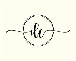 Initiale Handschrift dc Kreis Logo Illustration. dc Brief Logo Design mit schwarz Kreis. Initiale dc Schönheit Monogramm und elegant Logo Design vektor