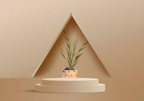 minimalistisch Pastell- Podium Anzeige zum 3d geometrisch Formen vektor