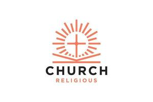 korsa logotyp design vektor eller logotyp för kristen kyrka.