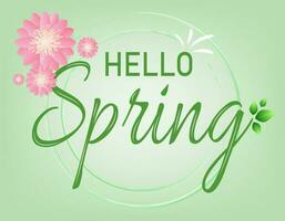 Hallo Frühling Banner. modisch Textur. Jahreszeit Berufung, Wochenende, Urlaub Logo. Frühling Zeit Hintergrund. glücklich Frühling Tag. Frühling Vektor Beschriftung Text. modisch Styling. Blume Vektor.