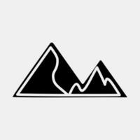 Symbol Berge. Camping und Abenteuer Elemente. Symbole im Glyphe Stil. gut zum Drucke, Poster, Logo, Werbung, Infografiken, usw. vektor