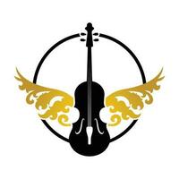 fiol altfiol fiol cello bas kontrabas musik instrument silhuett logotyp design inspiration vektor