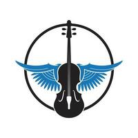 Violine Viola Geige Cello Bass Kontrabass Musik- Instrument Silhouette Logo Design Inspiration vektor