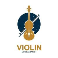 Violine Viola Geige Cello Bass Kontrabass Musik- Instrument Silhouette Logo Design Inspiration vektor