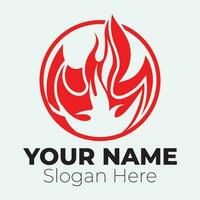 Flamme Logo Design Vorlage Illustration. vektor