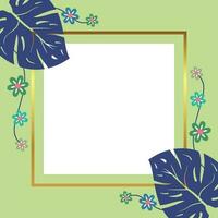 Sommer- Hintergrund von abstrakt Formen, Blumen- und Blatt Ornament mit kostenlos Raum zum Text. Vorlage zum Banner, Poster, Sozial Medien, Netz, Gruß Karte. vektor