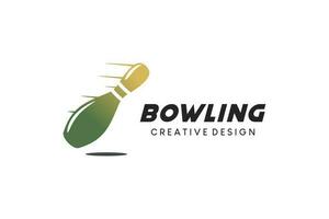 bowling ikon logotyp design, bowling stift vektor illustration